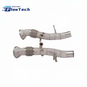 Tuyau de descente en acier inoxydable T304 avec bouclier thermique pour Ferrari 296 GTB 3.0T V6 hybride de course - Product Image 1