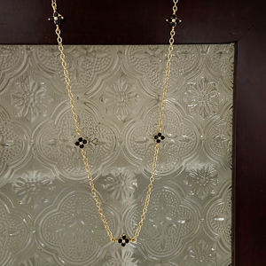 Vershal B-<span class=keywords><strong>300</strong></span>ชุบทอง18K เสน่ห์สไตล์เกาหลีบางโซ่ดอกไม้โคลเวอร์น่ารักสร้อยคอโชคเกอร์ - Product Image 5