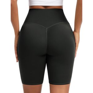 Shorts de yoga taille haute pour femme FOXA, 5 pouces, avec poches, extensibles, froncés, effet push-up - Product Image 2