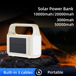신제품 <span class=keywords><strong>2026</strong></span> 태양광 보조배터리 20000mAh 50000mAh LED 램프 조명 및 내장 케이블 포함, 아웃도어 여행용 - Product Image 4