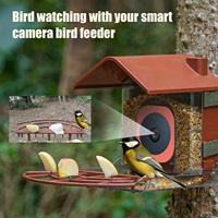 Comedero para Pájaros Redondeado para Exteriores con Carcasa para Cámara Compatible con Google Nest para Observación de Aves