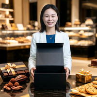 Emballage en carton personnalisé pour aliments, chocolats, bonbons, pizzas, gâteaux, boîtes cadeaux en papier kraft noir