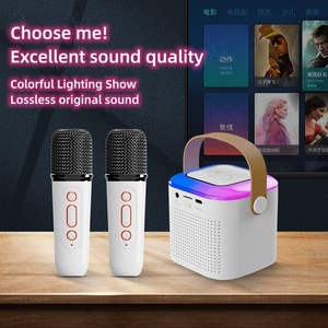 Altavoz Karaoke Portátil Inalámbrico RGB para Computadora, Hogar, Familia, KTV, Fiestas, USB, BT, con 2 Micrófonos Inalámbricos - Product Image 2