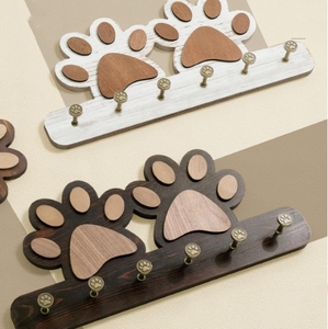 Soporte <span class=keywords><strong>de</strong></span> pared <span class=keywords><strong>de</strong></span> <span class=keywords><strong>madera</strong></span> rústica para perro, estante para correa, colgador <span class=keywords><strong>de</strong></span> llaves, soportes para correa <span class=keywords><strong>de</strong></span> pata <span class=keywords><strong>de</strong></span> perro con 5 ganchos - Product Image 5