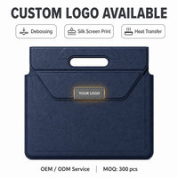 Funda para Portátil de Cuero PU con Asa Integrada, Soporte Plegable, Ergonómica, Protectora, para Oficina, Viajes, Portátil