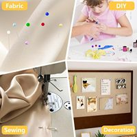 200 épingles à tête perlée écologiques et colorées en acier, pour couture, quilting, confection de robes et travaux manuels