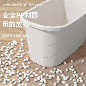 Baignoire ovale en plastique pour adultes, grande taille avec siège, pour usage domestique, rose, version 1m - Product Image 5