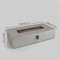 Brasero rectangulaire au propane de 56 pouces en MGO, grande table de brasero robuste, chauffage extérieur moderne, en stock aux États-Unis