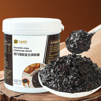 Ingrédient de pâtisserie de qualité supérieure : 1,2 kg de biscuits concassés saveur cacao, sauce composée croustillante au caramel, garniture pour glaces et gâteaux