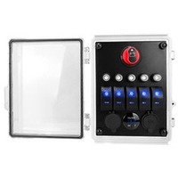 Interruptor basculante impermeable de 12V con concentrador de control y 5 indicadores, interruptor de batería de 150A para vehículos marinos, RV, camiones y barcos, protección fabricada en plástico