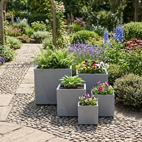 Pot de fleurs moderne en béton léger, décoration d'intérieur, pot de jardin, plantation en extérieur/en intérieur, jardinière avec trou de drainage