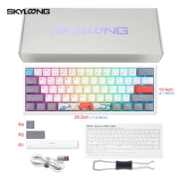 Teclado Skyloong con Tema de Mar Coral, Modelo SK61, Mecánico, Interruptores Ópticos Gateron Marrón/Rojo/Azul/Negro, RGB para Programación