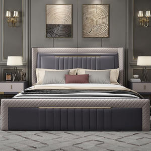 Leather Platform Luxury Bed Frame With Storage <strong>Cama</strong> Individuales <strong>De</strong> Nias Single Double King Size Bedroom Furniture Set for Adult - Product Image 2