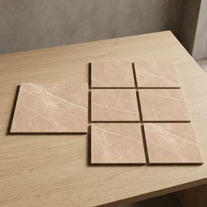 Azulejos de Porcelana Esmaltada con Aspecto de Piedra Natural Color Piedra Marrón, Acabado Brillante Premium, 32x32 Pulgadas - Product Image 1
