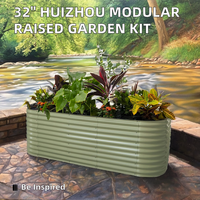 Topstar Kit de pot de fleurs modulaire en métal 9-en-1 extra haut de 32 pouces, grande et petite décoration intérieure pour pépinière et jardin
