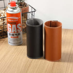 Funda Protectora Creativa <span class=keywords><strong>de</strong></span> Cuero PU para Botella <span class=keywords><strong>de</strong></span> Gas <span class=keywords><strong>Butano</strong></span>, Porta Botella <span class=keywords><strong>de</strong></span> Gas, Funda Protectora Portátil para Combustible <span class=keywords><strong>de</strong></span> Encendedor - Product Image 3