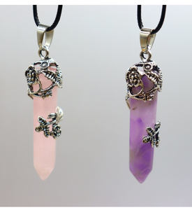 Kalung Kristal Kuarsa Mawar Alami Bestone, Liontin Batu Permata, Pendulum Ramalan, Perhiasan Kalung Wanita - Product Image 2