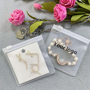 Wholesale White PVC Jewelry Pouch <b>Bags</b> logo Customized Jewelry Packaging Eva Pouch Zipper Frosted <b>Ziplock</b> <b>Bag</b> - Product Image 1