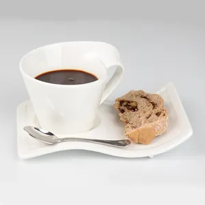 特殊设计咖啡杯带茶托150毫升陶瓷瓷制咖啡杯带蛋糕茶托饼干架