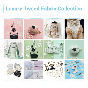 頑丈なカスタムツイード製調節可能なペットハーネス、高級犬用首輪とリードセット、犬用ハーネス（ノープル）、工場直販 - Product Image 3