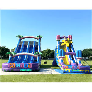 Tobogán de agua inflable comercial Precio barato Tobogán inflable Diversión al aire libre Tobogán de agua de helado inflable para alquiler de fiestas - Product Image 4