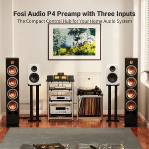 Préamplificateur HiFi Fosi Audio P4 : 3 entrées RCA, op-amps interchangeables, égaliseur/bypass, contrôle des aigus et des basses pour systèmes audiophiles - Product Image 2