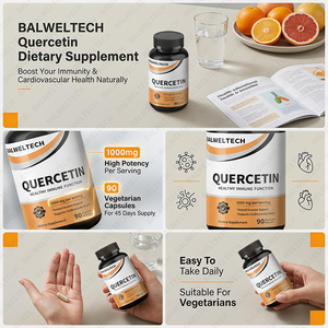 Capsules de Quercétine à Marque Blanche OEM 1000mg par Portion, Soutien Naturel Immunitaire et Cardiovasculaire, Complément Alimentaire - Product Image 5