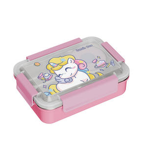 กล่องข้าวเด็กการ์ตูน S30408 สแตนเลสแบบแบ่งช่องพร้อมชามซุปสำหรับเด็กนักเรียน - Product Image 3