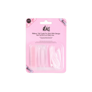 Peigne à queue en ruban pour filles avec nœud décoratif, outil de coiffure en plastique souple pour usage quotidien - Product Image 2