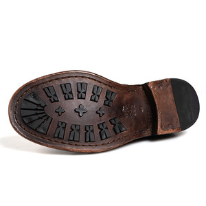 Nouvelles bottes de <span class=keywords><strong>moto</strong></span> pour hommes en cuir véritable à talons épais de style britannique rétro à lacets croisés printemps - Product Image 4