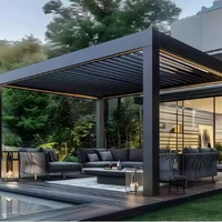 Système automatique de pergola bioclimatique extérieure moderne avec structure durable en aluminium thermolaqué OEM