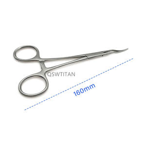 Pemegang jarum Stainless Steel 16cm, klem penguncian ujung halus melengkung, Tang hemostatik, alat medis forsep arteri - Product Image 6