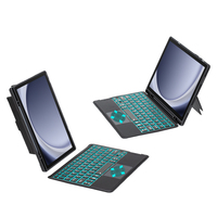 Casing Keyboard Nirkabel 2-in-1 dengan Lampu Latar untuk Samsung Galaxy Tab A9 Plus SM X210 X215, Desain Kustom, Dilengkapi Bahasa Inggris