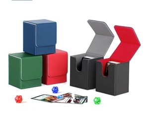 Boîte de rangement pour cartes TCG en cuir PU de qualité supérieure, grande capacité, avec plateau à dés, pour cartes Pokémon, MTG, YuGiOh et autres cartes à collectionner. - Product Image 3