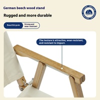 Chaise longue pliante en bois massif de hêtre Kermit, design moderne, mobilier d'extérieur portable, chaise de camping, de pêche ou de plage