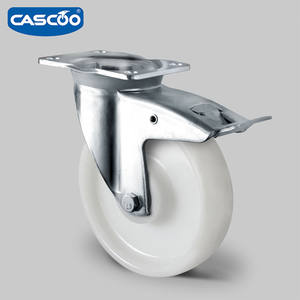 Cascoo 5 אינץ כבד כבד ניילון caster גלגלים מסתובבים מדפים ניידים עם כדור כפול, קיבולת עומס 500 ק "ג - Product Image 6