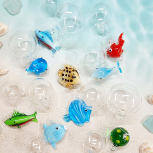 Colored Murano Glass Bubble Fish Handmade Ornaments 18-22cm Garden Use Individual Packed - Product Image 3