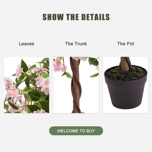 PZ-1-252B taille personnalisée faux extérieur fleurs de <span class=keywords><strong>cerisier</strong></span> arbres intérieur faux Sakura arbre plantes en pot buissons plantes artificielles - Product Image 6