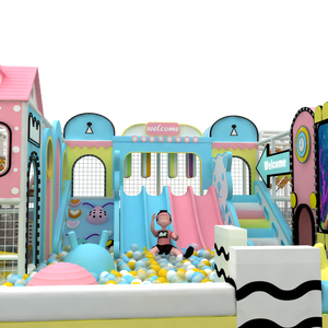 Cómodo e interesante juego de juegos infantiles de plástico para interiores con temática personalizada, con toboganes y piscina de bolas. - Product Image 3