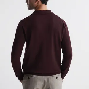 Fabricantes <span class=keywords><strong>de</strong></span> <span class=keywords><strong>ropa</strong></span> <span class=keywords><strong>de</strong></span> <span class=keywords><strong>lana</strong></span> <span class=keywords><strong>merino</strong></span> <span class=keywords><strong>Ropa</strong></span> interior térmica Manga larga Botón Escote Polo Jersey <span class=keywords><strong>de</strong></span> punto Suéter Camisa - Product Image 3