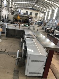 Estación de coctelería, barra de acero inoxidable, mesa profesional para bar de cocteles, diseño de estación con refrigerador. - Product Image 2