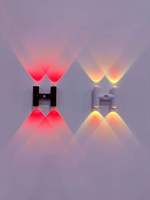 Lampe murale magnétique LED, mini lampe de nuit minimaliste, rechargeable par USB, double couleur blanc chaud/blanc froid, design double œil de chat en forme de H