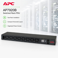APC AP7920B 1U Rack PDU Unité de distribution d'alimentation intelligente 2,5 kW/208 V 12 A Acier 8 prises Usage industriel pour armoires rack