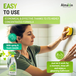 AlmaWin Custom 1 Bathroom Cleaner 500ml Fresh Mint Effective Against Limescale Soap Residue Dirt Organic <b>Detergent</b> - Product Image 6