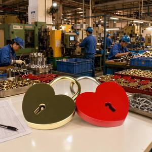 Cadeau de la Saint-Valentin Logo personnalisé Cadenas à clé d'amour coloré durable Serrure coeur poli Produit en usine - Product Image 4