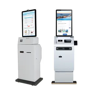 Crtly 27 inchesc bar code scanner card payment kiosk E-Ticket Printing Self Service Kiosks for Event Ticket Printing and Delivn