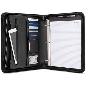 PU Leather A4 conference document Portfolio with 3 ring binder