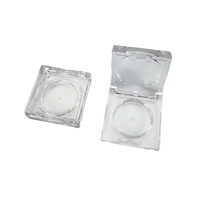 Direct usine, Boîtier cosmétique vide DIY portable, carré de 285 mm, entièrement transparent, à grille ronde, pour échantillons de fard à joues, fard à paupières et illuminateur