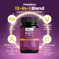 Meelefu NAD D Ribose 13 en 1 Complex Capsules, Complément Alimentaire pour la Vitalité Cellulaire, le Vieillissement Sain et la Clarté Cognitive