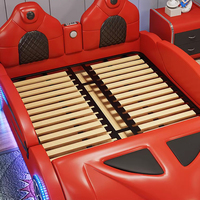 Wholesale High Quality Wooden Full Size Bedroom Furniture Children Race Car Bed With Music for Boy Kids Beds